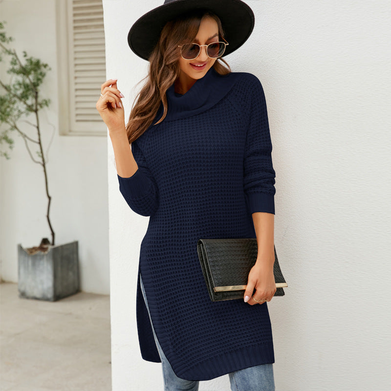New Loose Solid Color Versatile Knitted Dress