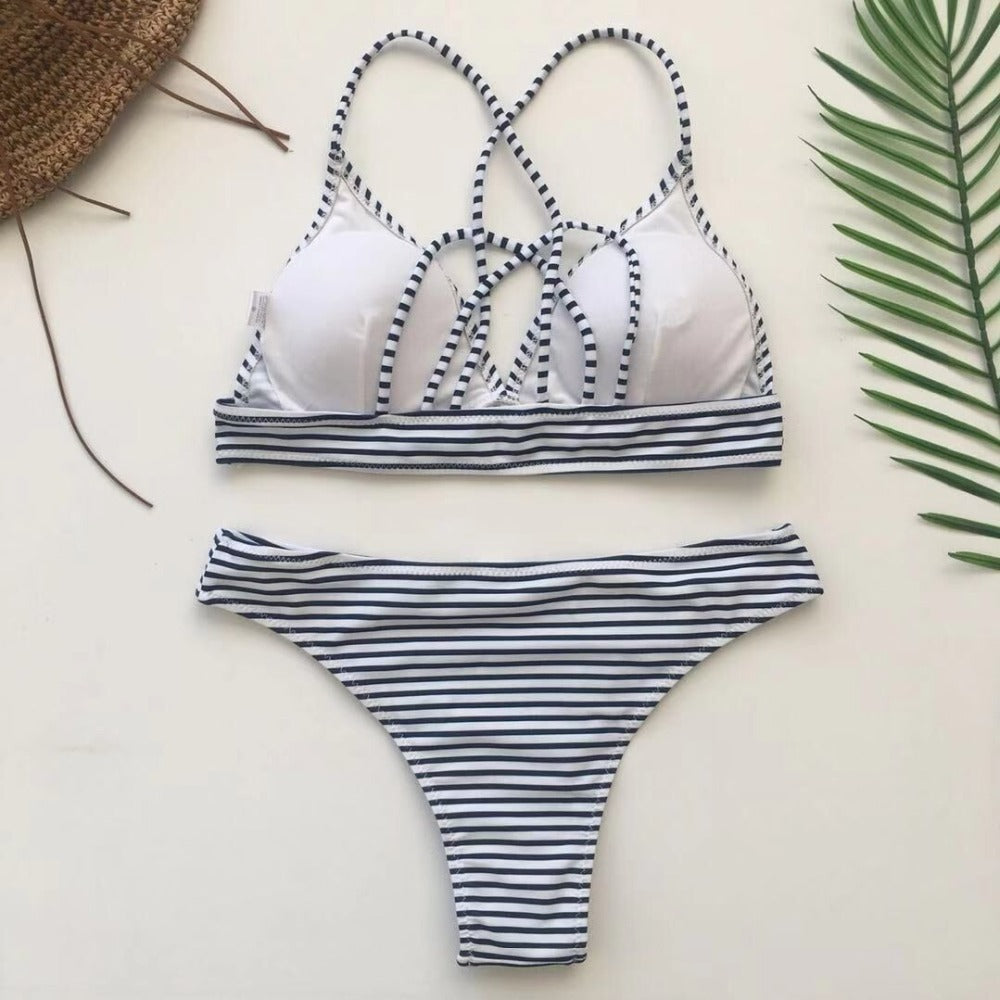 Itsy Bitsi Striped Sexy Bikini Swimsuit