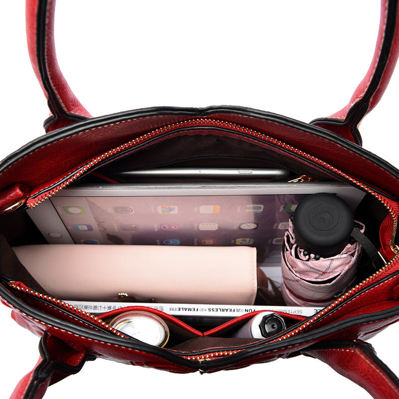 Peony Flower Embossed Handbag