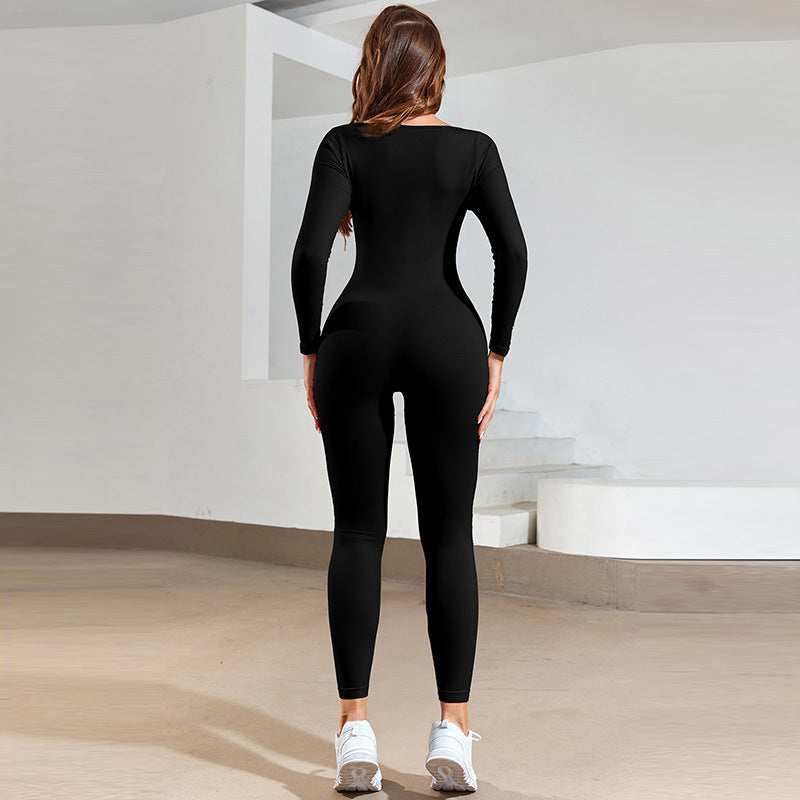 Tight Yoga Bodysuit with Long Sleeve Women