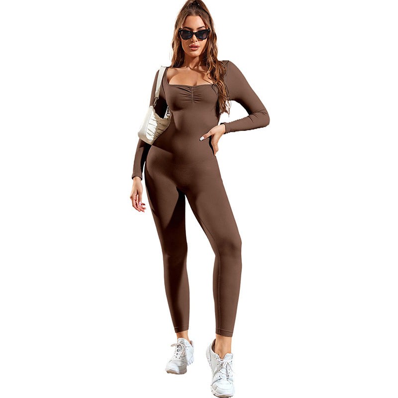 Tight Yoga Bodysuit with Long Sleeve Women
