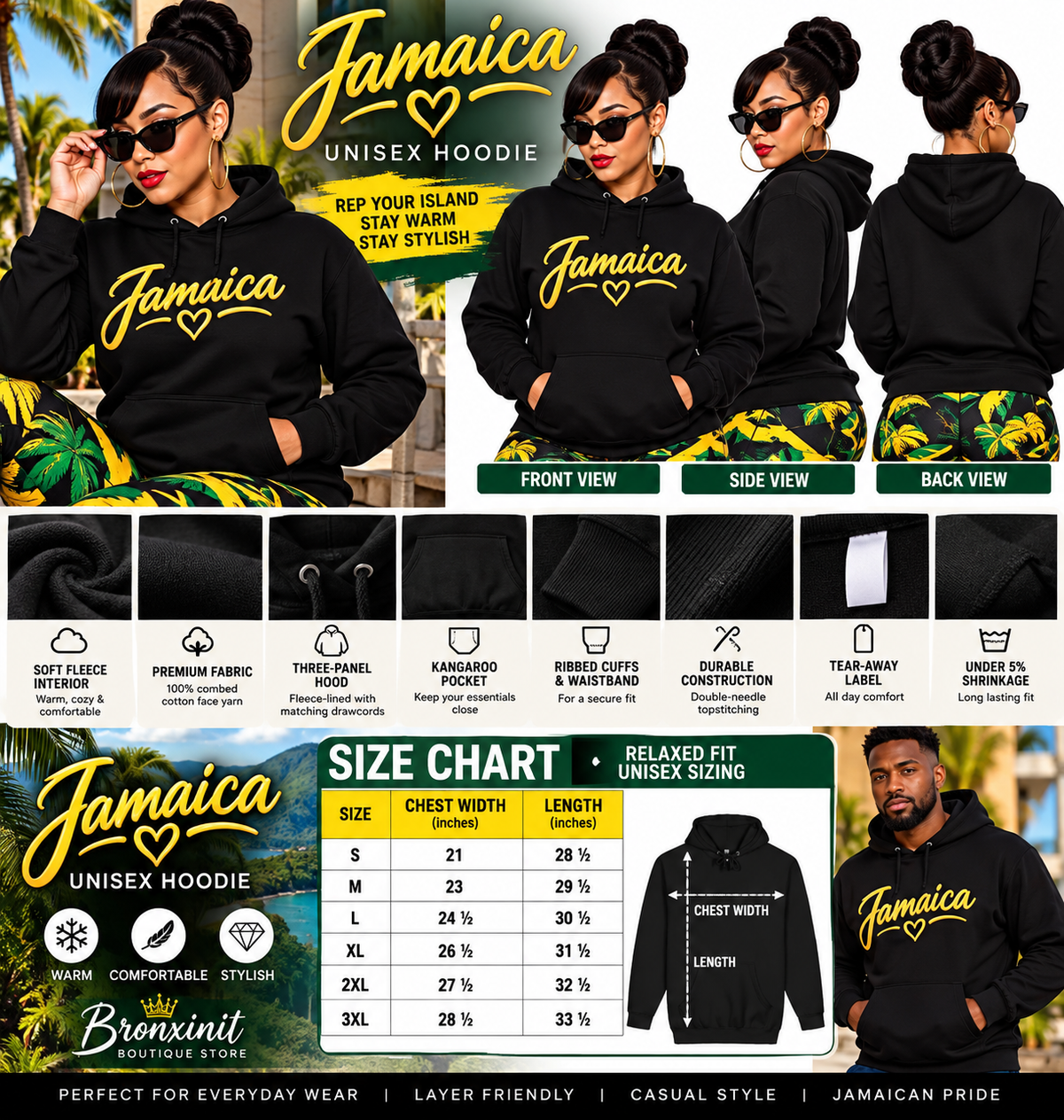 Jamaica Golden Love Hoodie