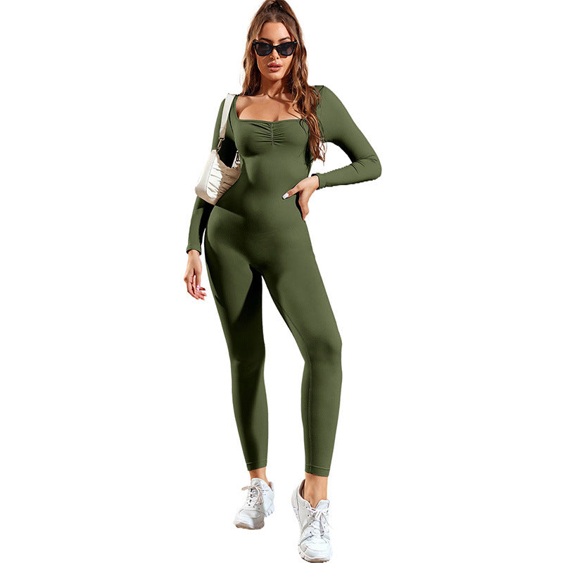 Tight Yoga Bodysuit with Long Sleeve Women