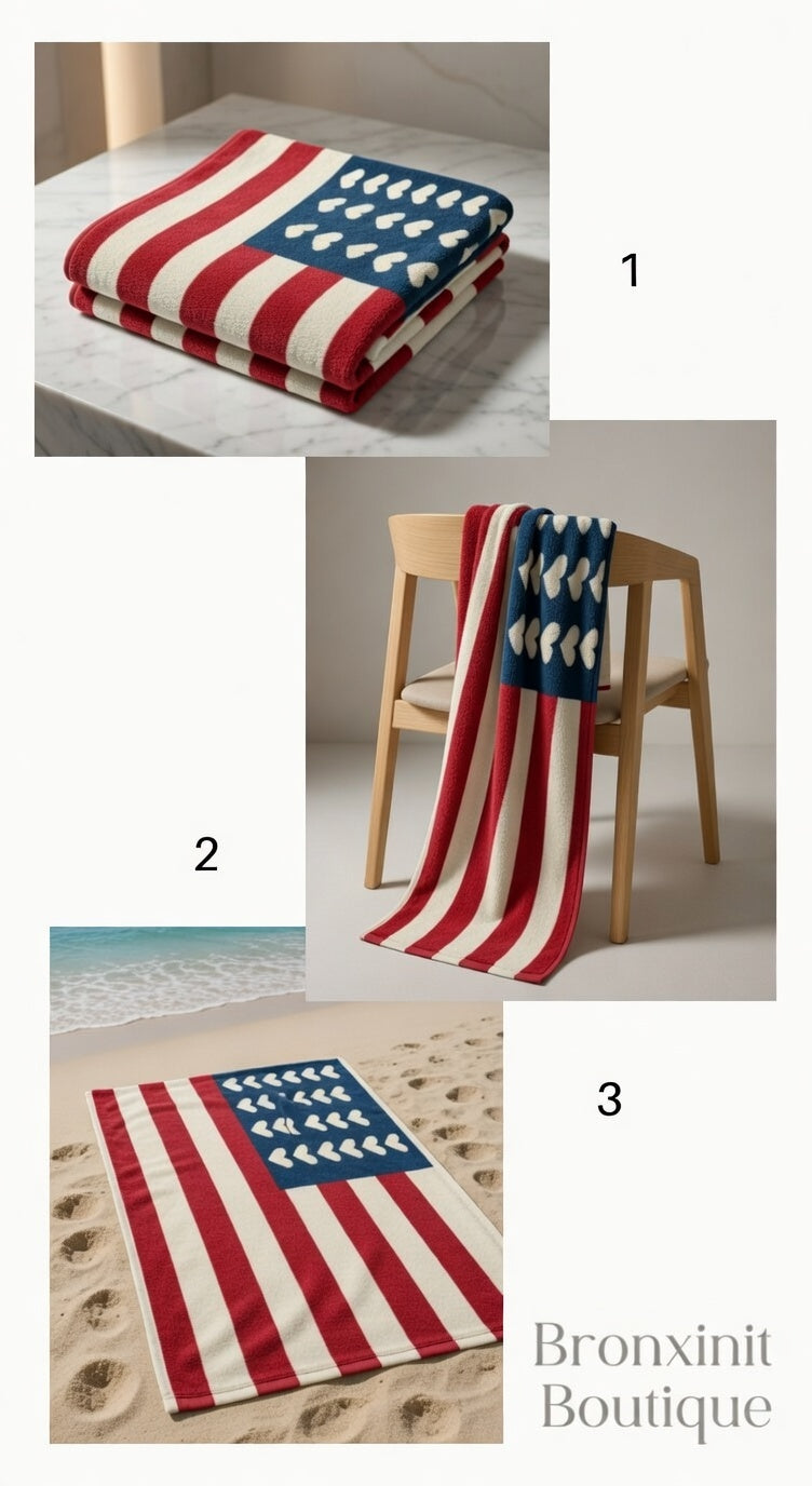 America Love Beach Towel