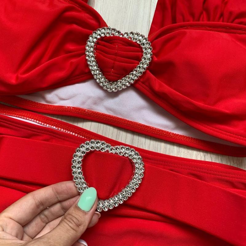 ❤️ Ruby Heart Luxe High-Waist Bikini Set – Bronxinit Boutique