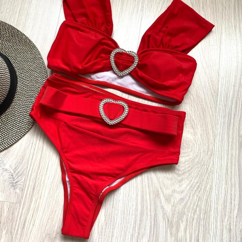 ❤️ Ruby Heart Luxe High-Waist Bikini Set – Bronxinit Boutique