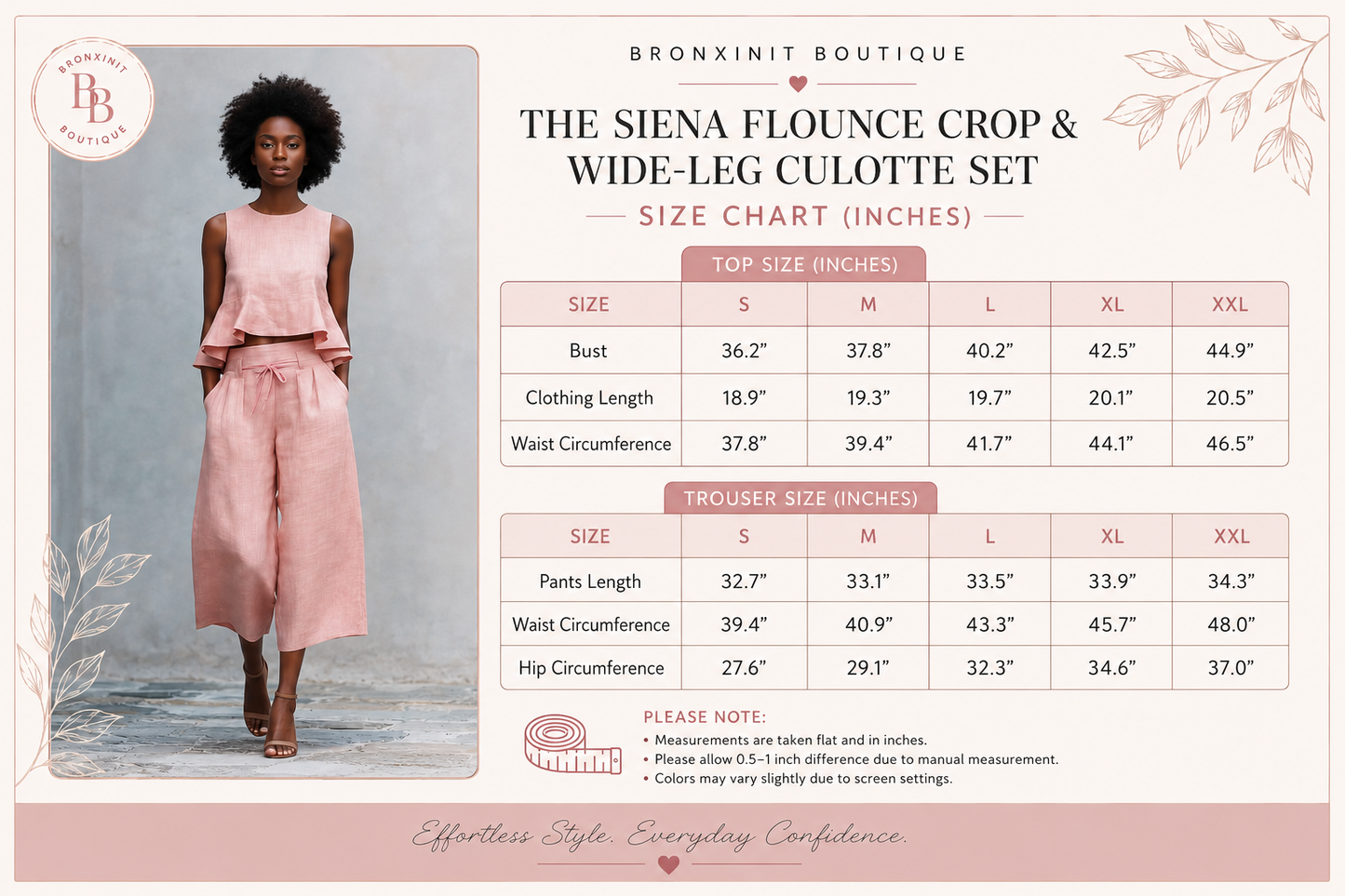 The Siena Flounce Crop & Wide-Leg Culotte Set