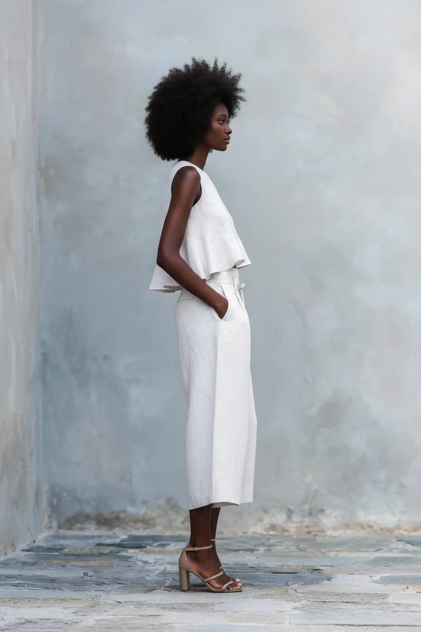 The Siena Flounce Crop & Wide-Leg Culotte Set