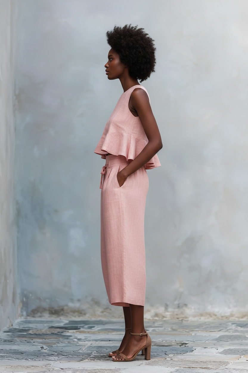 The Siena Flounce Crop & Wide-Leg Culotte Set