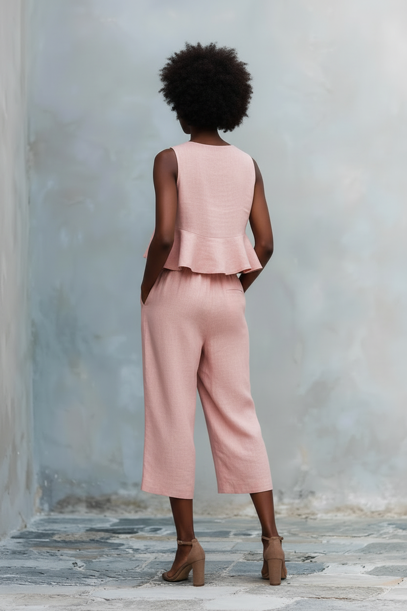 The Siena Flounce Crop & Wide-Leg Culotte Set