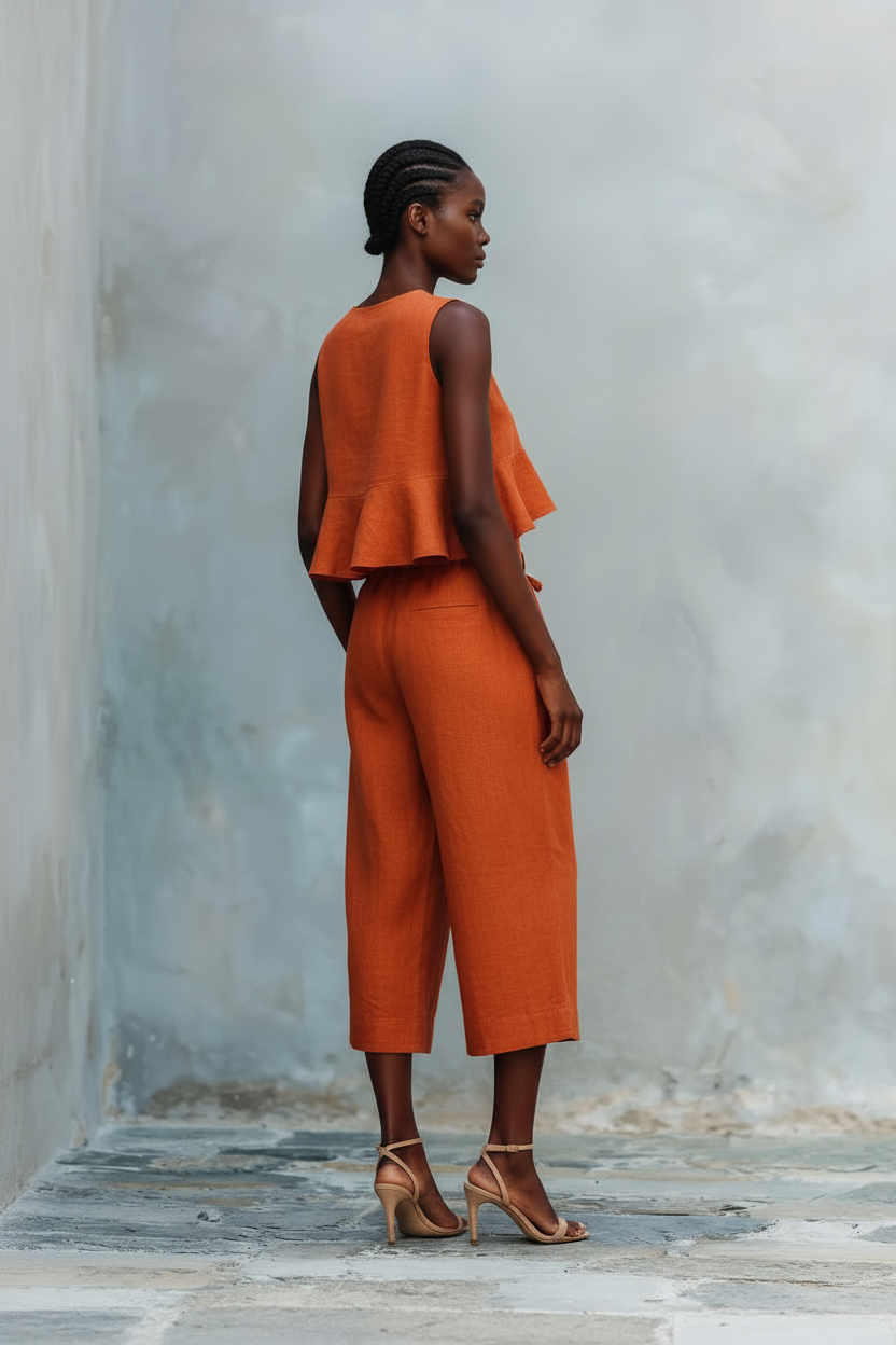 The Siena Flounce Crop & Wide-Leg Culotte Set