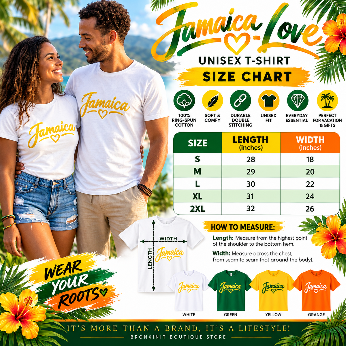 Jamaica Love Short-Sleeve Unisex T-Shirt