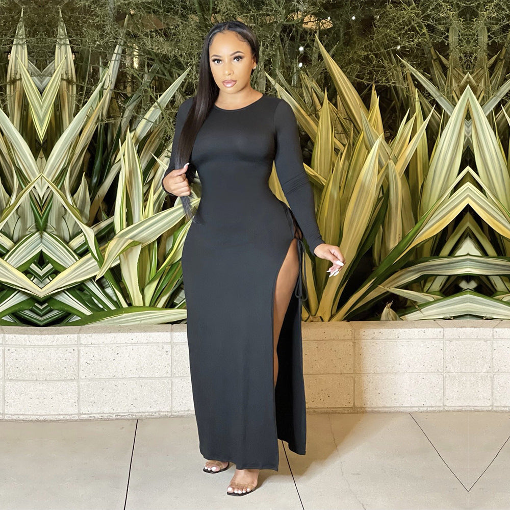 Midnight Allure Long Sleeve Sexy Black Dress for Women by Bronxinit Boutique Store