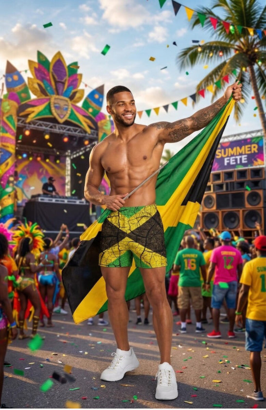 Jamaican Flag  Men's  Athletic Shorts