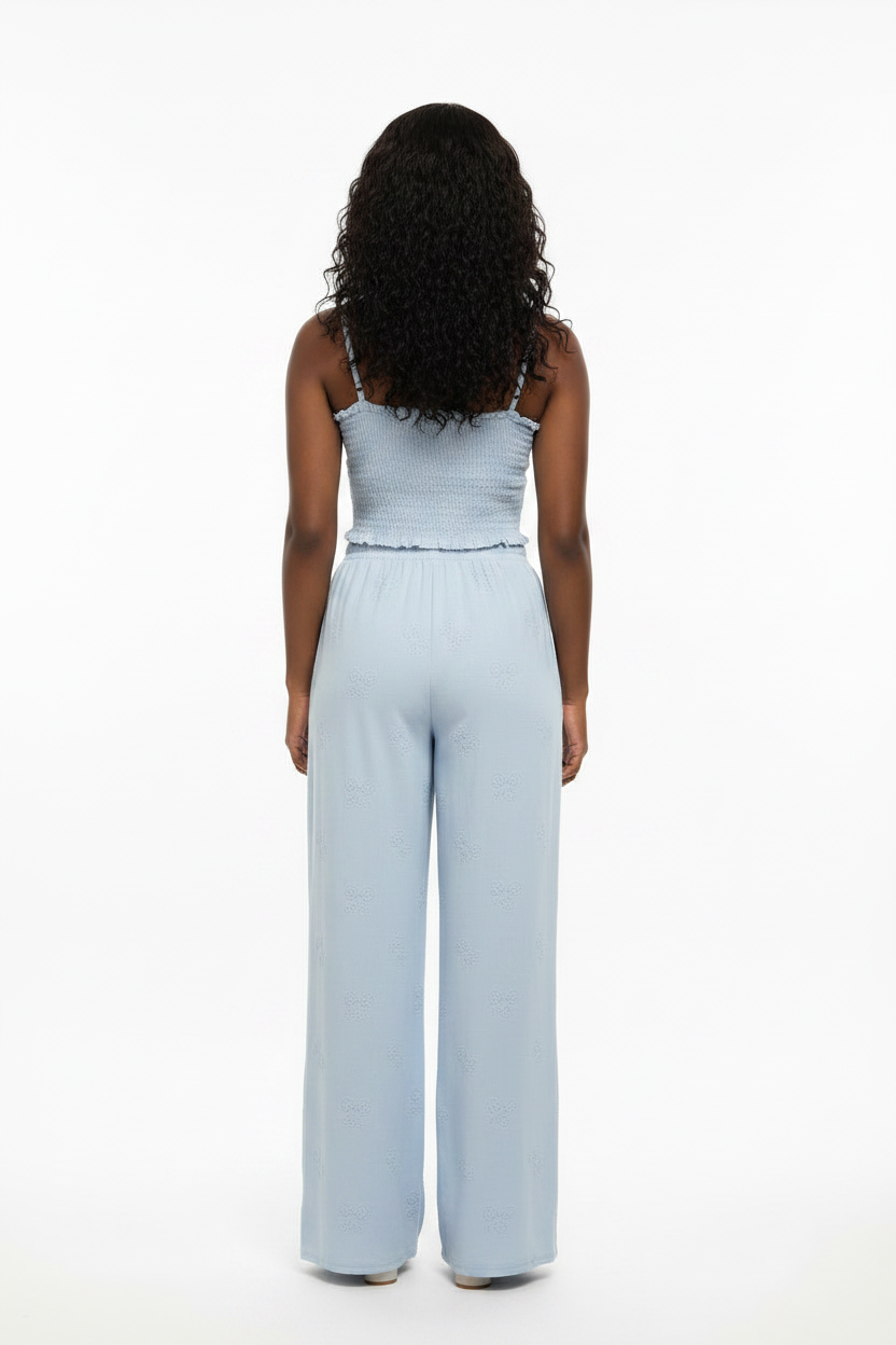 Ruffle Smocked Two-Piece Lounge Set
