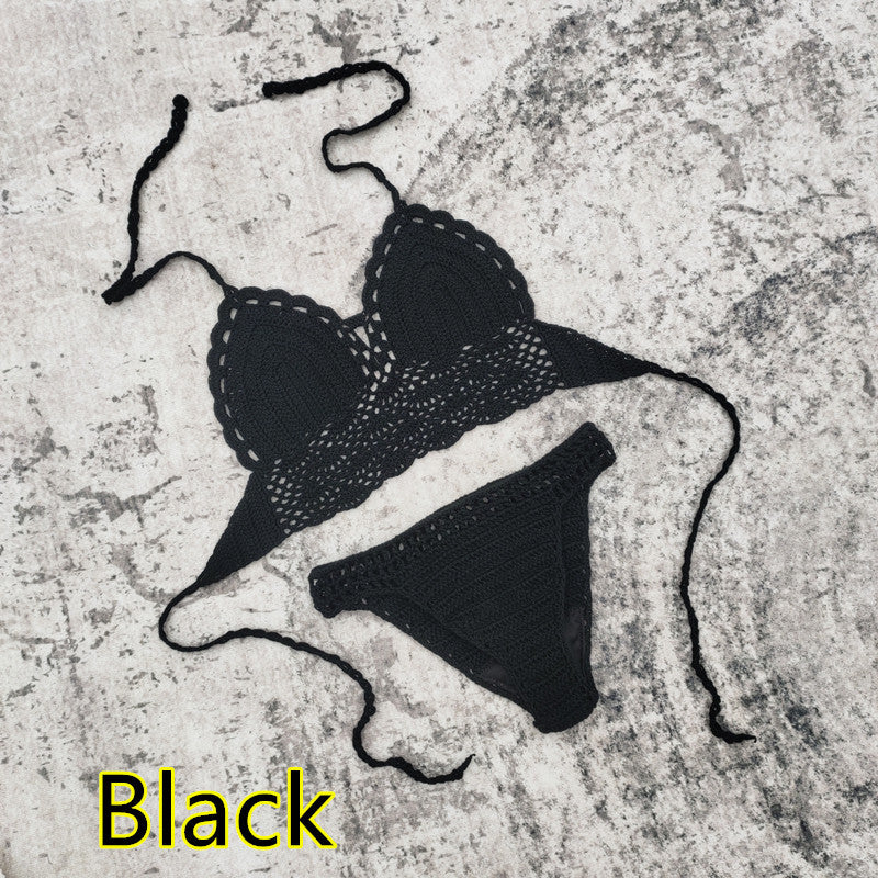 Black lace lingerie set on a textured gray background with 'Black' text.