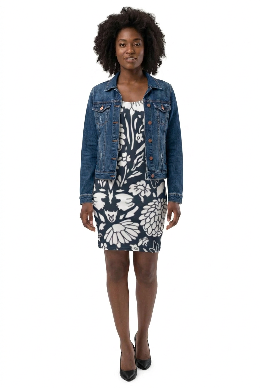 Bronxinit Midnight Bloom Floral Bodycon Dress