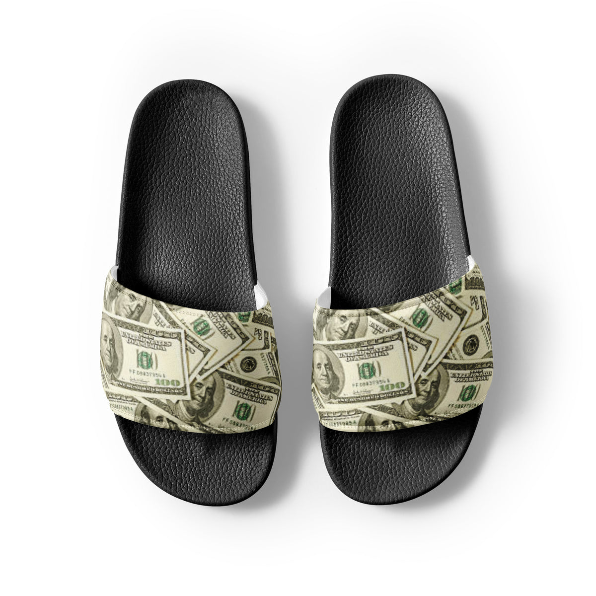 Bronxinit Money Moves Men’s Slide Sandals – Dollar Bill Print