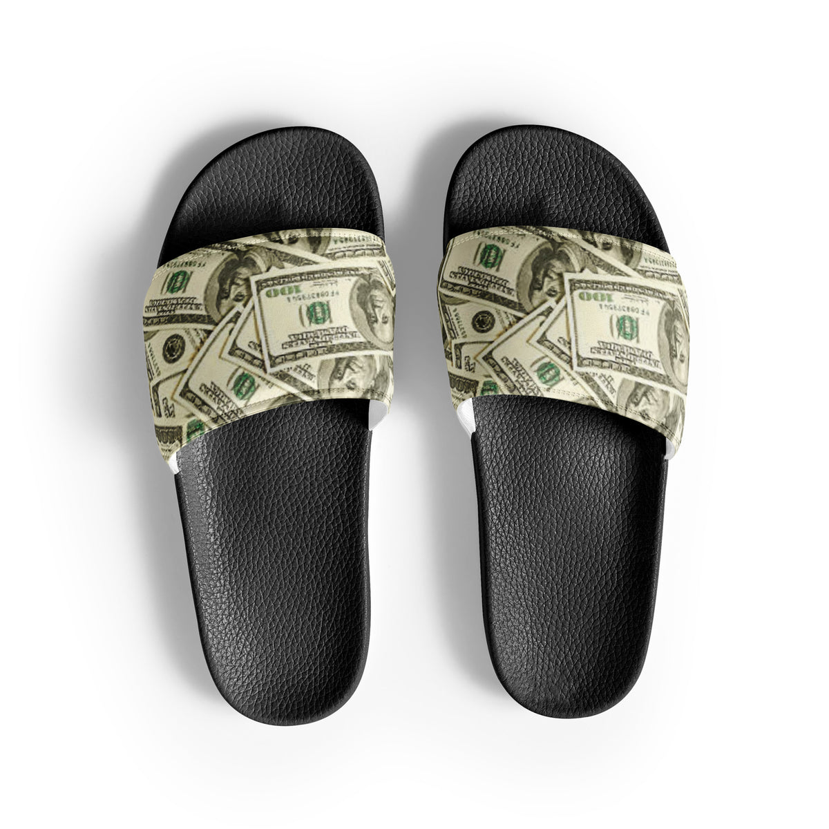Bronxinit Money Moves Men’s Slide Sandals – Dollar Bill Print