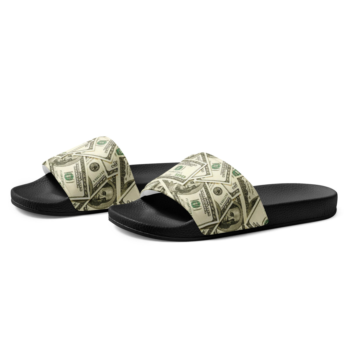 Bronxinit Money Moves Men’s Slide Sandals – Dollar Bill Print