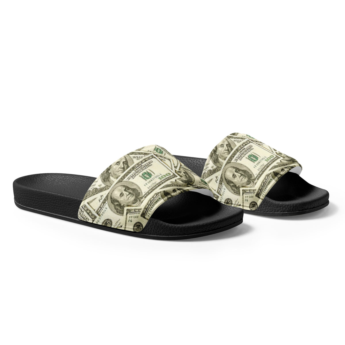 Bronxinit Money Moves Men’s Slide Sandals – Dollar Bill Print