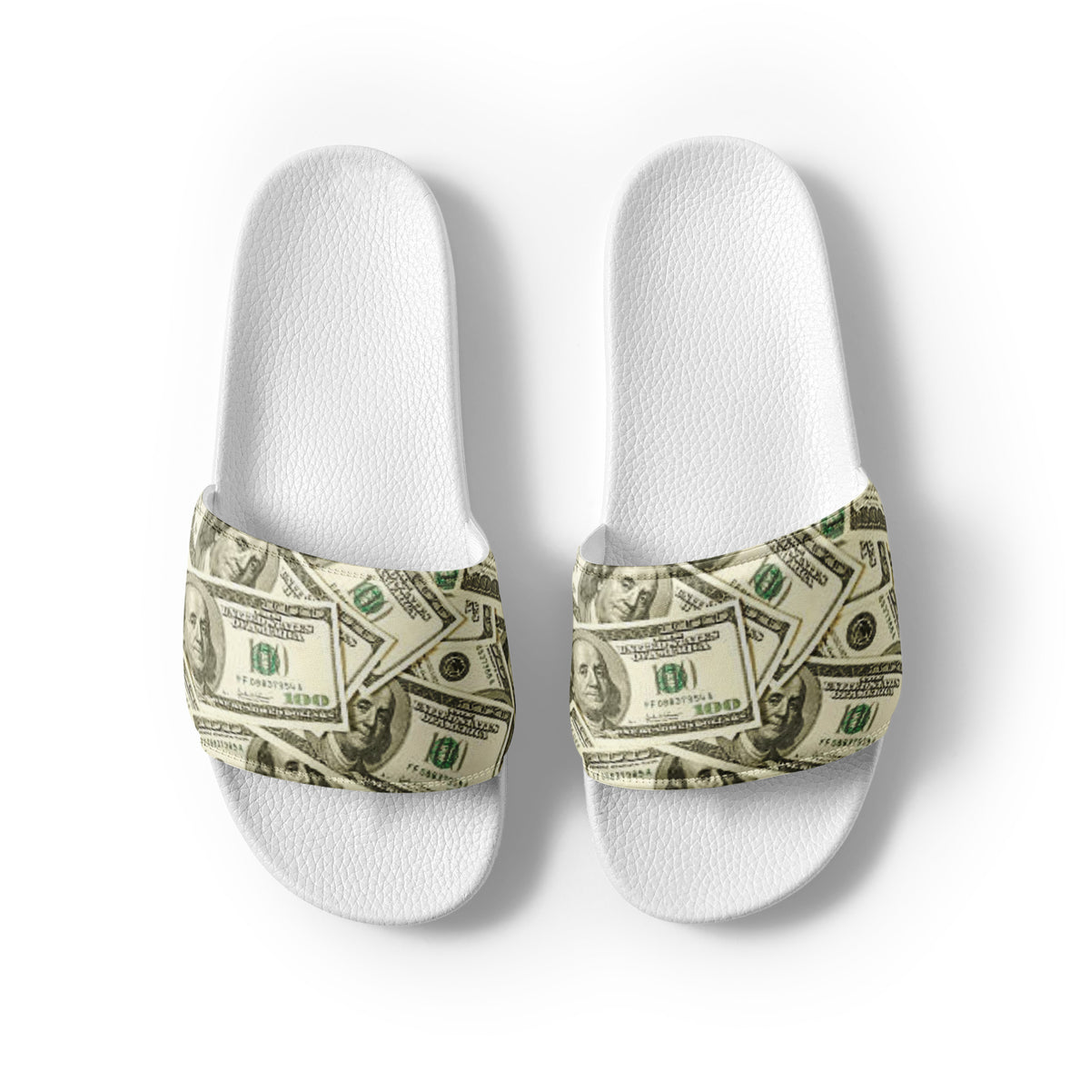 Bronxinit Money Moves Men’s Slide Sandals – Dollar Bill Print