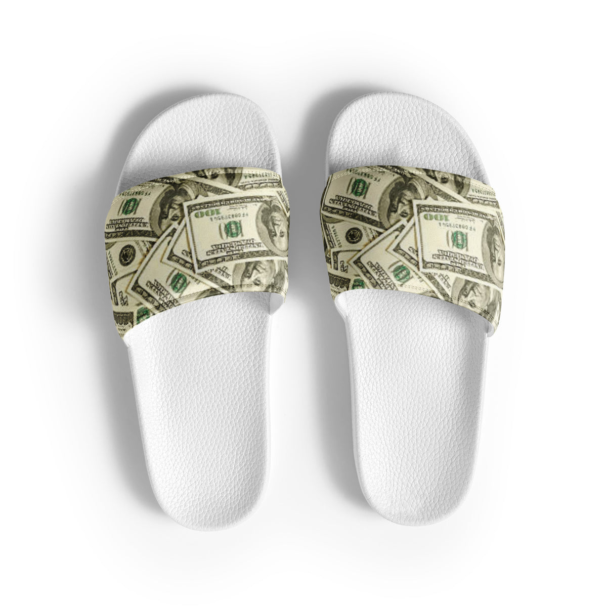 Bronxinit Money Moves Men’s Slide Sandals – Dollar Bill Print