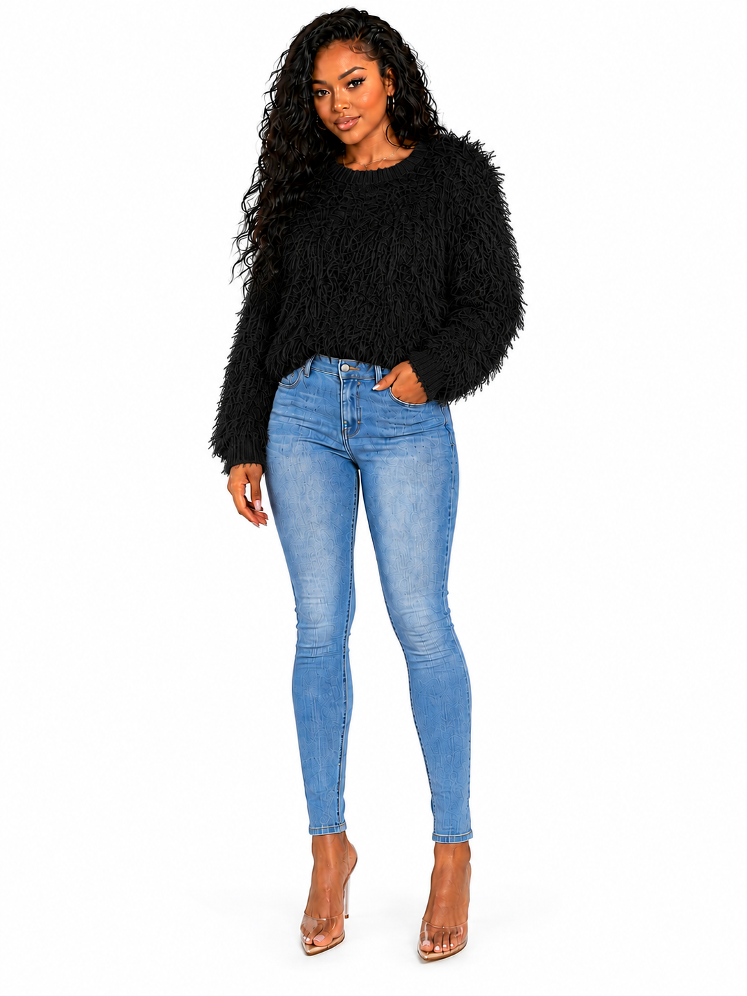 Bronxinit Cloud Luxe Fuzzy Sweater | Women’s Ultra-Soft Eyelash Knit Pullover