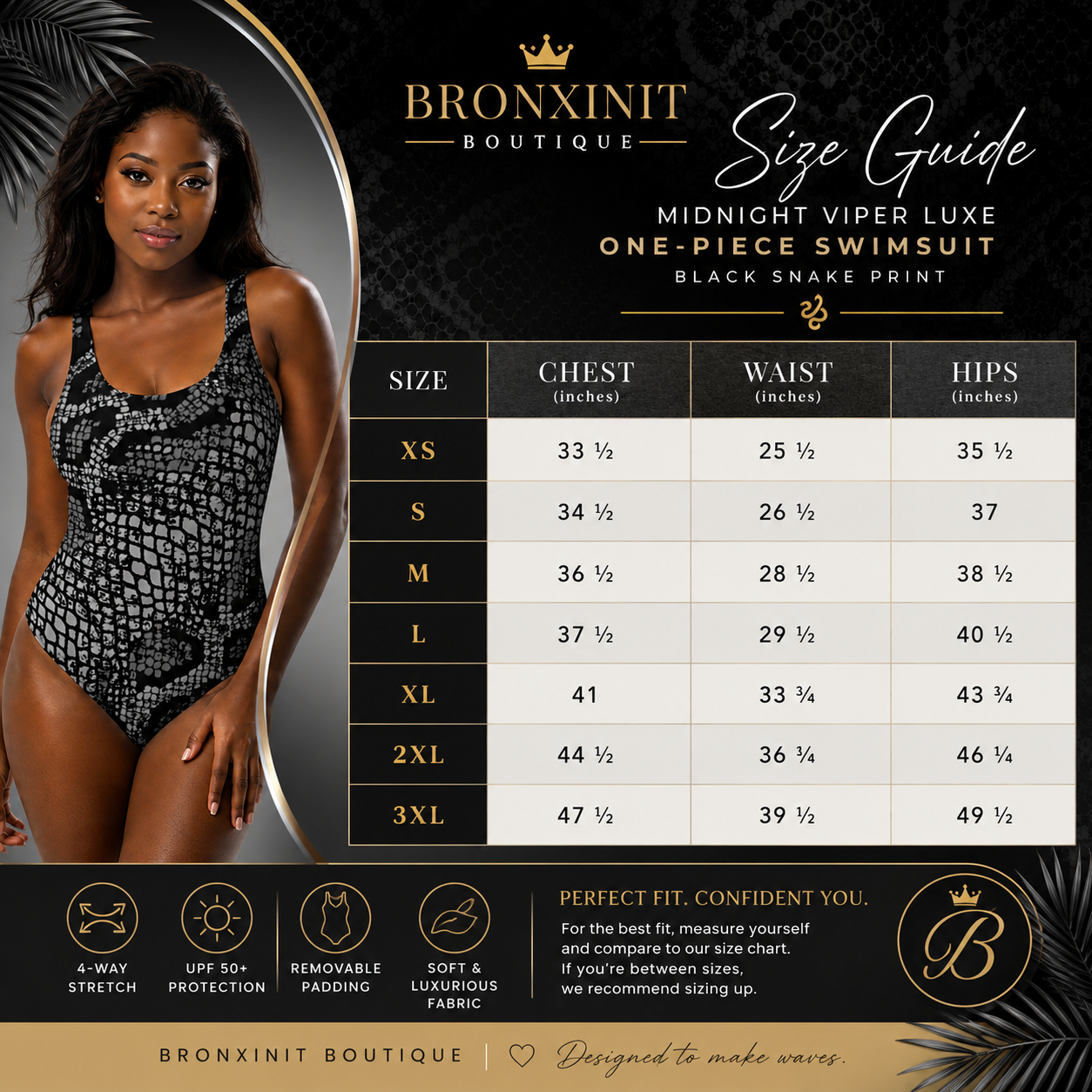 Midnight Viper Luxe One-Piece Swimsuit | Black Snake Print Women's Designer Animal Print Bathing Suit