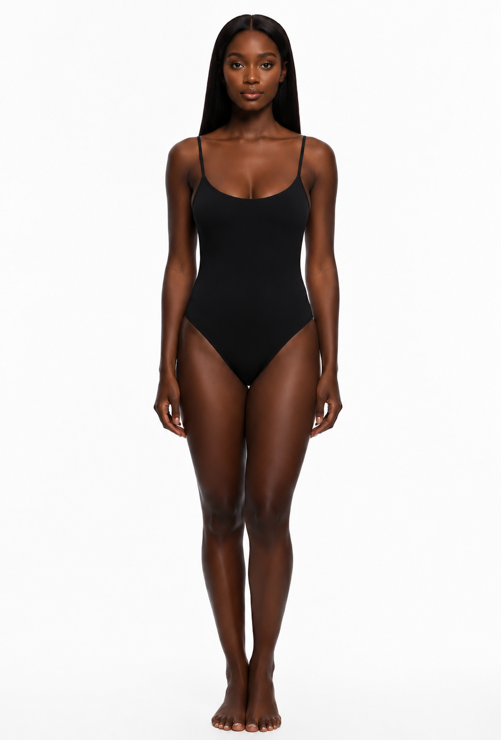 Ultra-Sleek Unlined One-Piece Swimsuit | Lightweight Minimalist Scoop Neck Swimwear