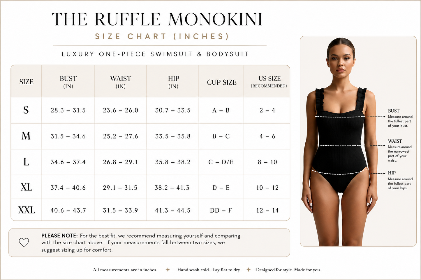 The Ruffle Monokini: Luxury One-Piece Swimsuit & Bodysuit