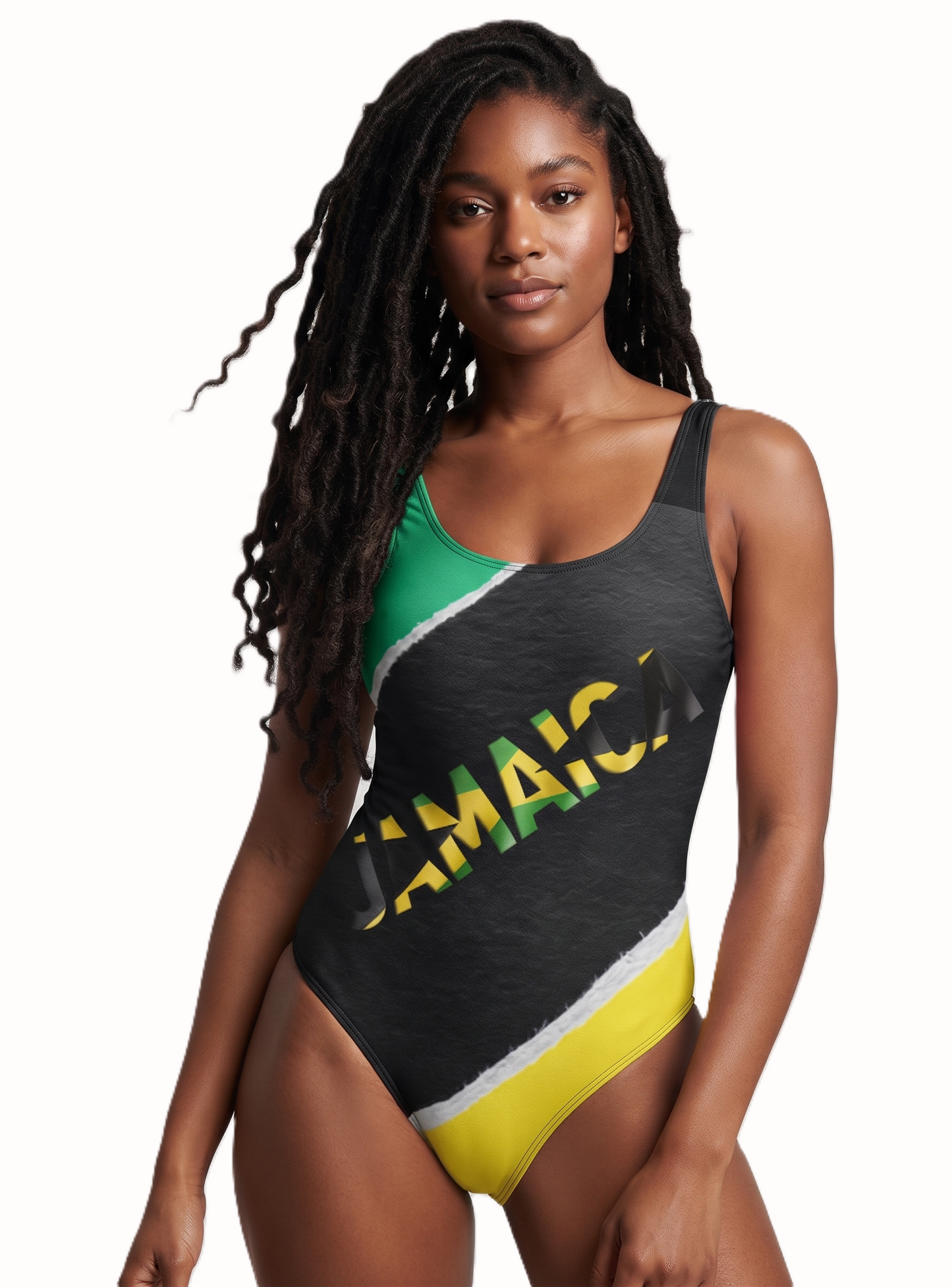 Jamaica Pride One-Piece Swimsuit | Caribbean Flag Swimsuit | Tropical Beachwear
