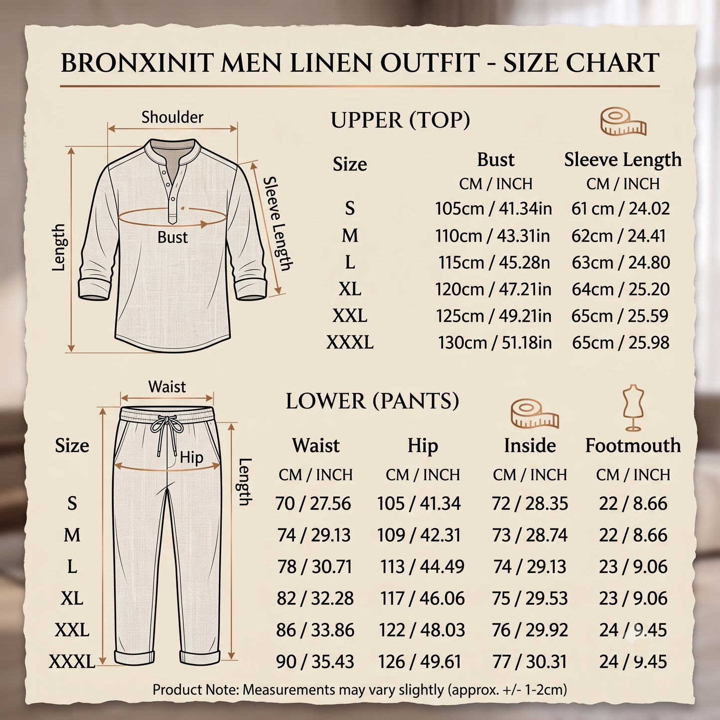 Mens Loose-Fit Long-sleeved Suit Casual Breathable V-Neck Henley Shirt And Long Pants Set Beach Clothing