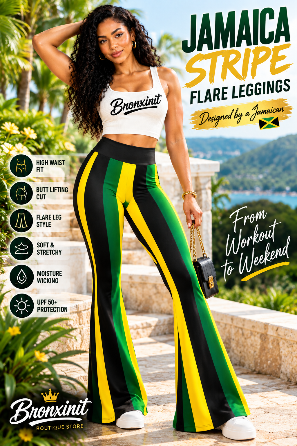 Jamaica Stripe Flare Leggings