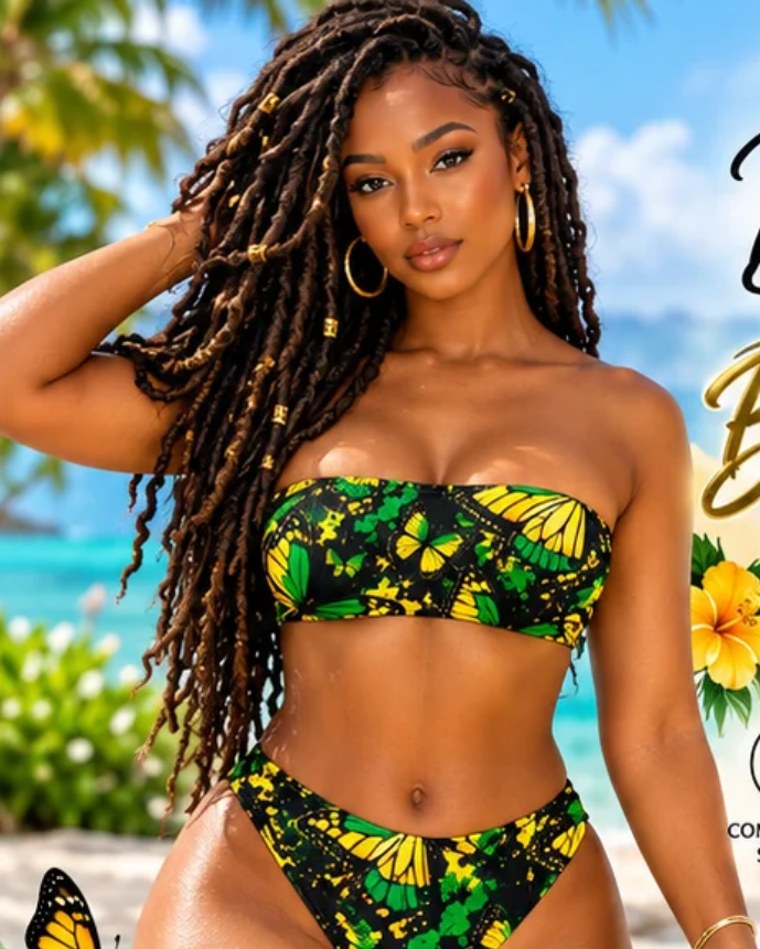 Butterfly Paradise Tube Top Bikini