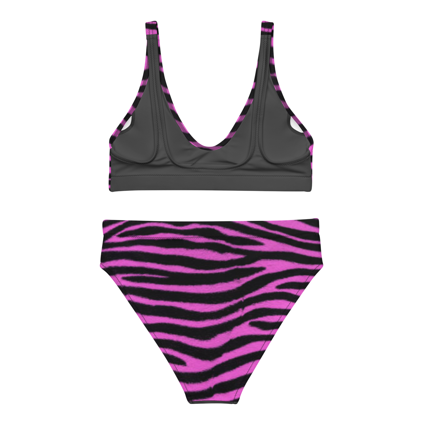 Bronxinit Violet Vixen Plus-Size Bikini Set | Purple Zebra Print High-Waisted Swimsuit for Women