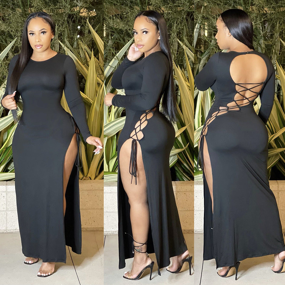 Midnight Allure Long Sleeve Sexy Black Dress for Women by Bronxinit Boutique Store