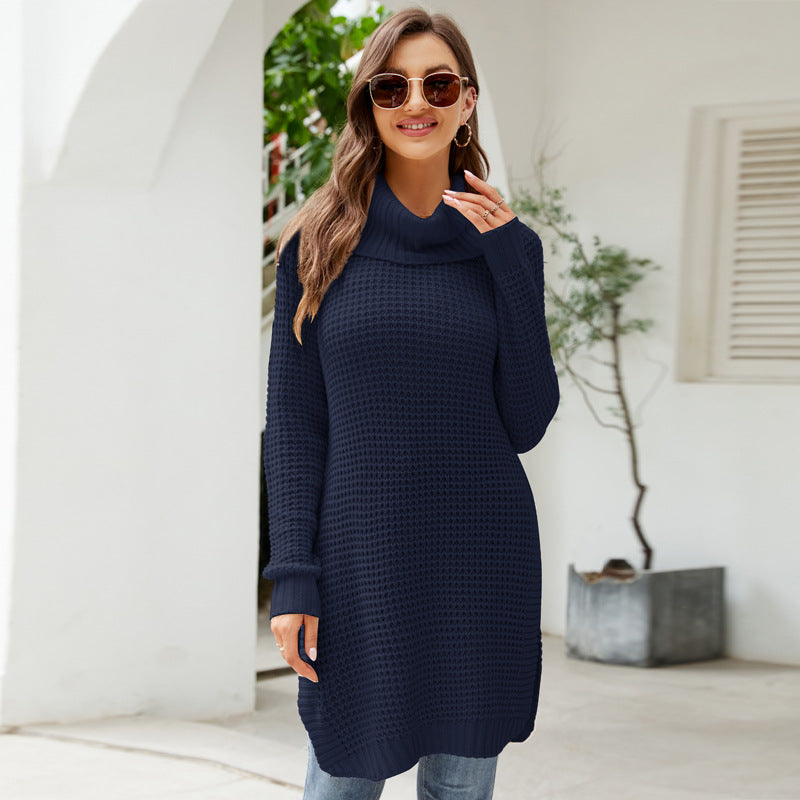 New Loose Solid Color Versatile Knitted Dress