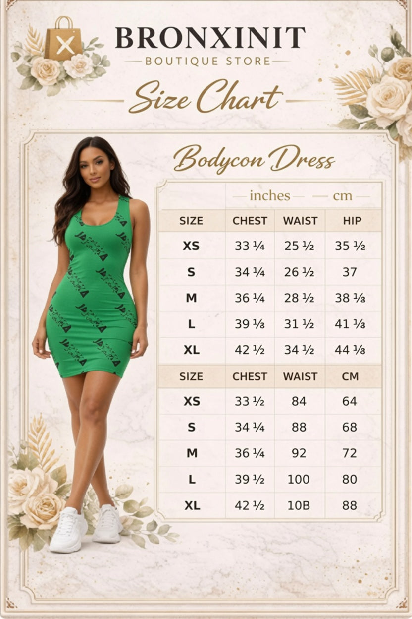 Sleeveless Jamaica Green Print – Tropical Vacation Party Dress