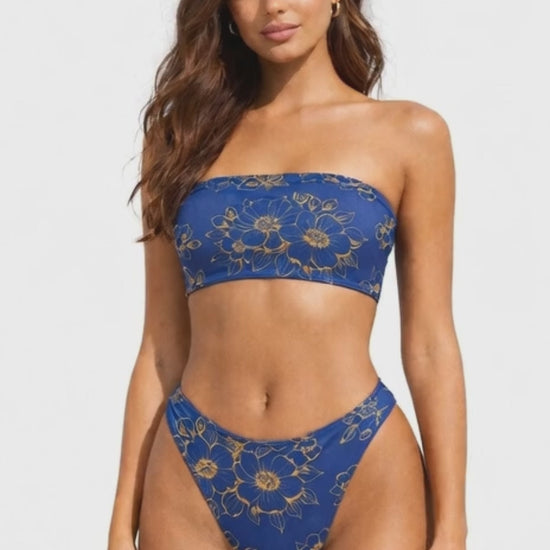 Video of model wering Broxinit Lignum Vitae Swimwear