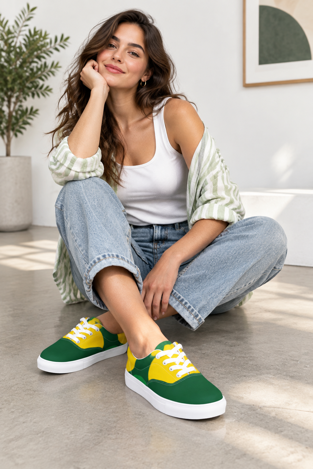 Jamaica Yard Vibes Lace-Up Canvas Women Shoes